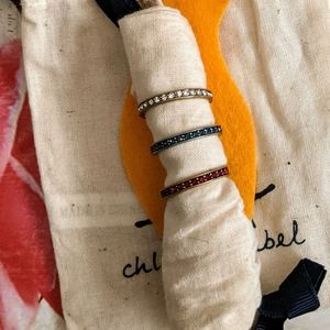 Chloe and Isabel Ruby pave birthstone stacking rin